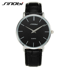 Load image into Gallery viewer, SINOBI Men&#39;s Ultra Thin Classic Casual Quartz Wristwatch with Leather Band