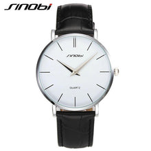 Load image into Gallery viewer, SINOBI Men&#39;s Ultra Thin Classic Casual Quartz Wristwatch with Leather Band