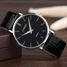 Load image into Gallery viewer, SINOBI Men&#39;s Ultra Thin Classic Casual Quartz Wristwatch with Leather Band